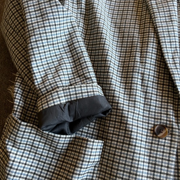 Target A New Day AND oversized heavyweight Blue plaid Blazer Jacket XXL - Picture 2 of 7